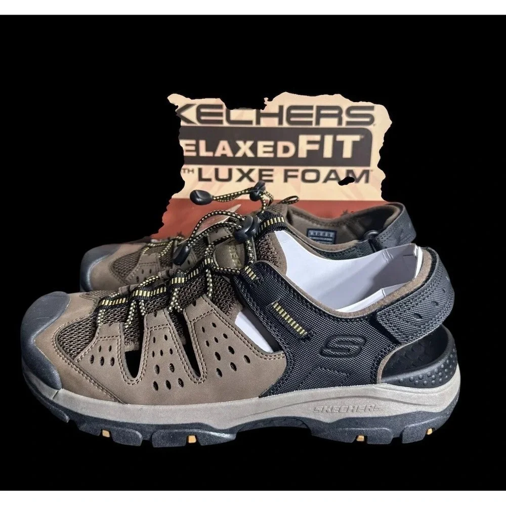 Skechers Mens 10 Sandals Vegan Tresmen Menard Relaxed Fit Luxe Foam Hiking Shoes